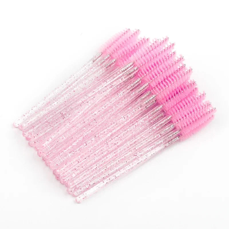 Wholesale 50pcs Disposable Eyelash Brushes Extension Crystal Eyebrow Brush Mascara Wand Eye Lashes Cosmetic Tool Makeup Beauty
