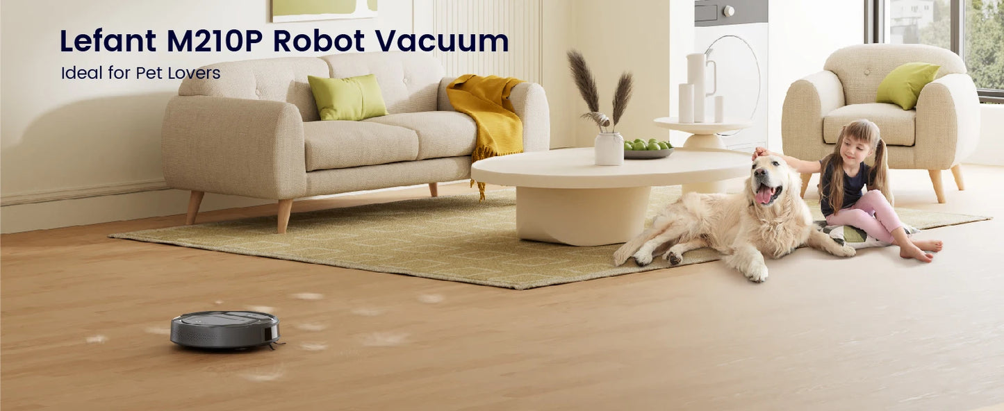 Lefant M210 Pro Robot Vacuum Cleaner with 2200Pa Suction,WiFi/Alexa/APP/Bluetooth,Schedule Cleaning,Self-Charging,Smart for Home