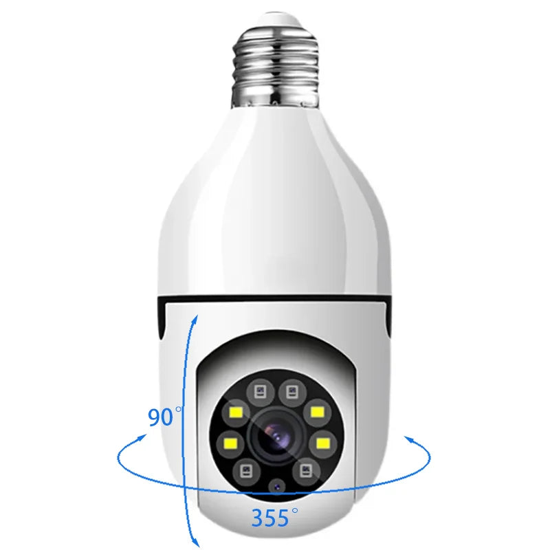 1080P Wifi Bulb E27 Surveillance Camera Full Color Night Vision 360° Rotating Automatic Human Tracking Two-way Talk Smart Home
