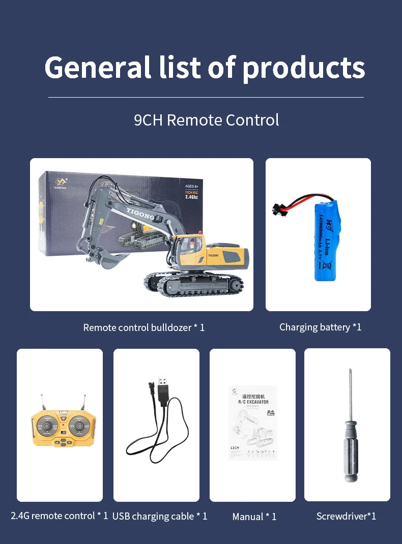 RC Excavator 1:20 Remote Control Truck 2.4G RC Crawler Engineering Vehicle Truck Radio Control Children\'s Day Back to School
