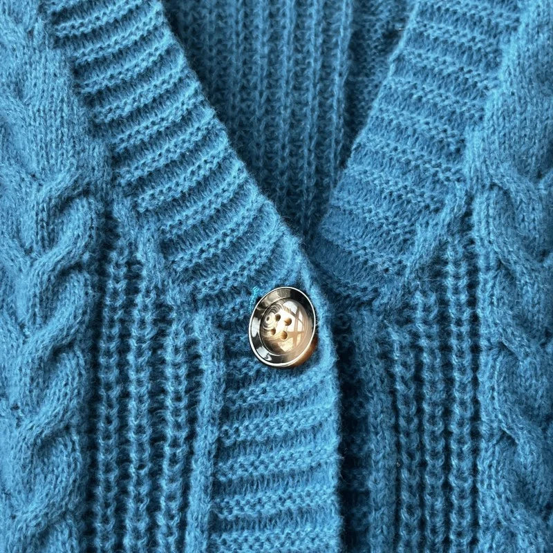 Koi Fish Cardigan Women Vintage Style Koi Carp Embroidery Sweater Female Autumn Winter Turquoise Knitted Cardigans Tops Y2k Girl