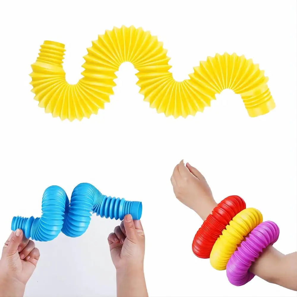 10-30PCS Colorful Telescopic Tubes Fidget Toys Plastic Sensory Pop Tubes Stress Relief Toys Adults Decompression Kids Toys Gifts