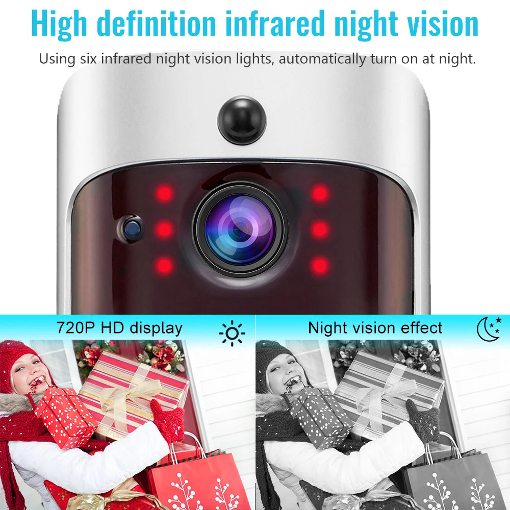 Smart WiFi Video Doorbell IP65 Waterproof Home Doorbell Phone Ring Intercom 6x850 Night Vision Lamps Infrared Security Alarm