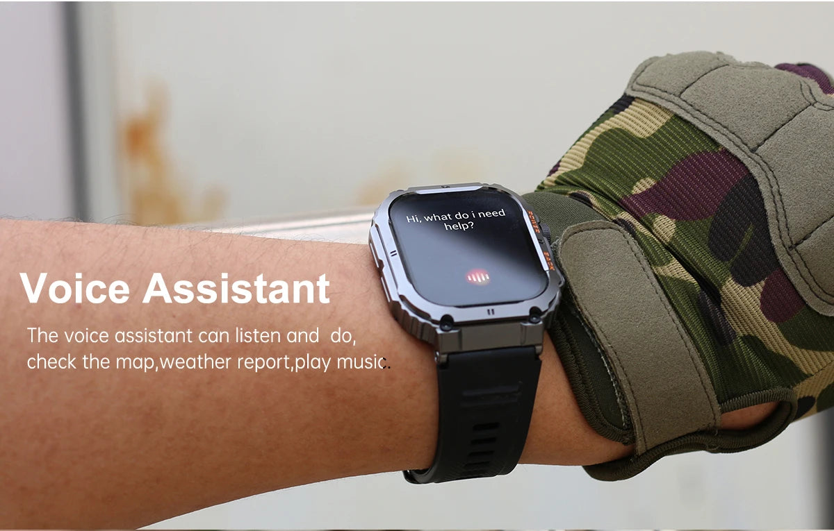LIGE Outdoor Sports Fitness Smartwatch For Men 1.96 Inch Screen Bluetooth Calling Waterproof Watches Blood Oxygen Reloj Hombre
