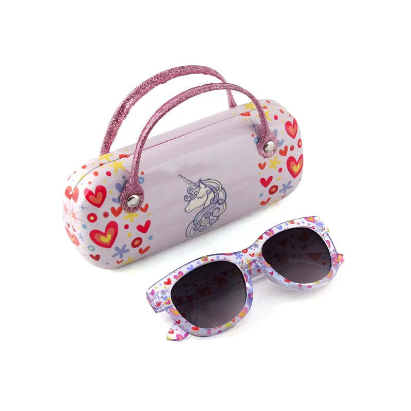Kenbo Eyewear Cute Square Sunglasses for Kids Girls Children's Sun Glasses UV400 Protection De Sol Gafas With Case and Box