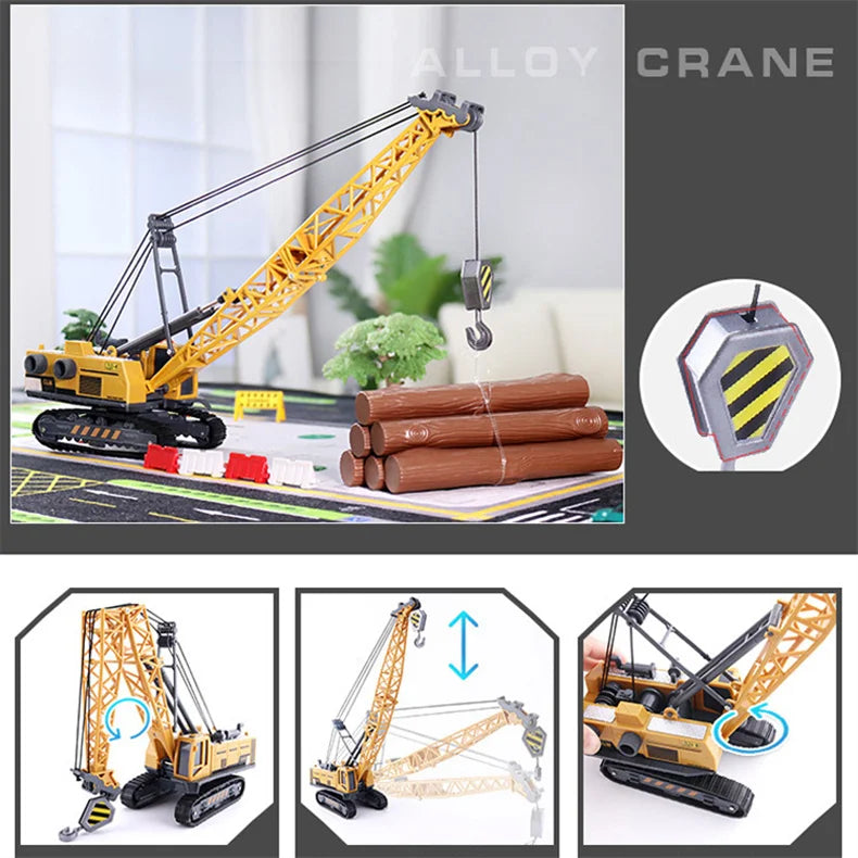 Diecasts Mini Tractor Excavator Crane Bulldozer Toy Boy Car Vehicle Toys Models Dump Truck Alloy+Plastic Education Wholesale