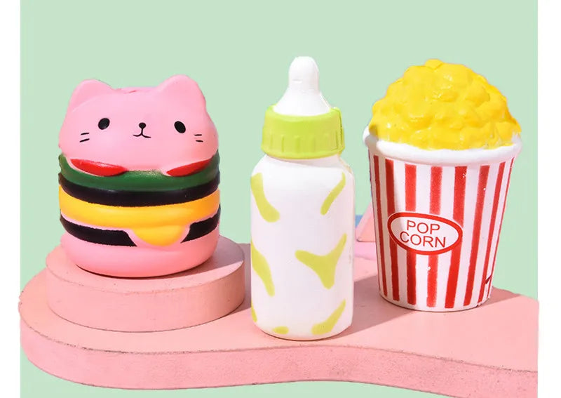 Jumbo Kawaii Squishy Toys Slow Rising Squeeze PU Popcorn Animals Anti Stress Relief Squishies Toy For Children Kids Xmas Gift