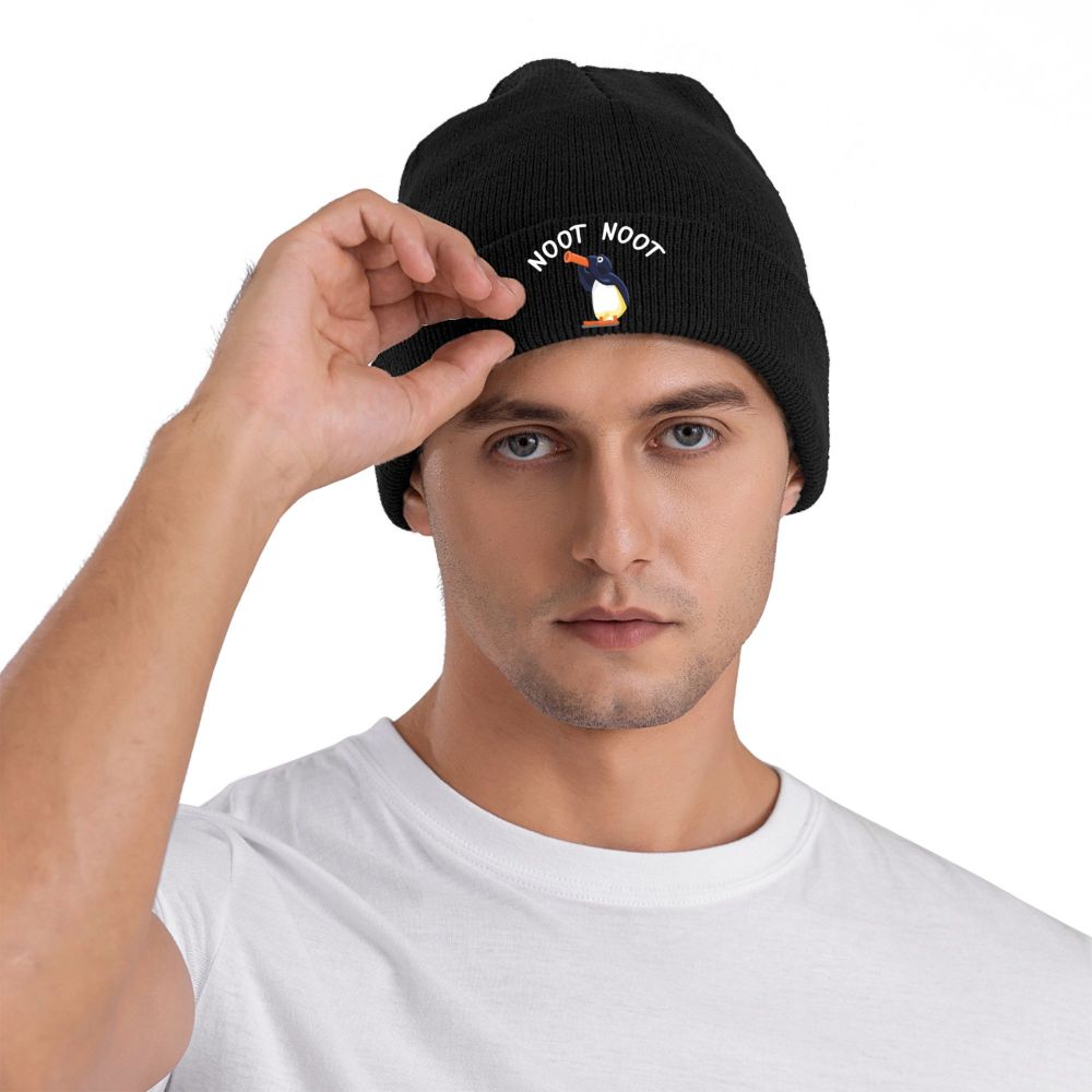 Noot Noot Pingu Knit Hat Beanies Winter Hat Warm New Funny Penguin Caps for Men Women