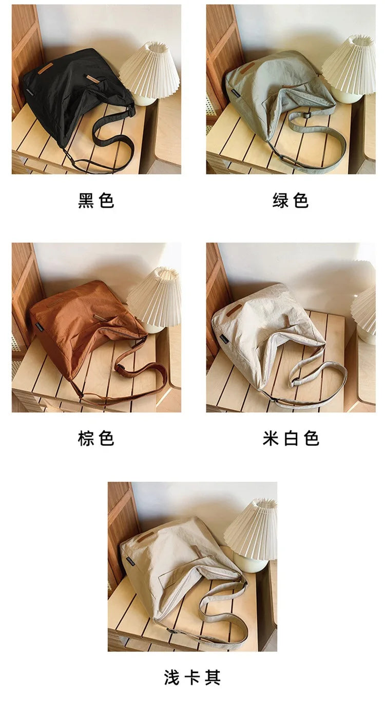 Japanese Women Men Shoulder Crossbody Bag Large Canvas Messenger Bags for Student 2024 Brand Book Bags Female Handbag Satchels