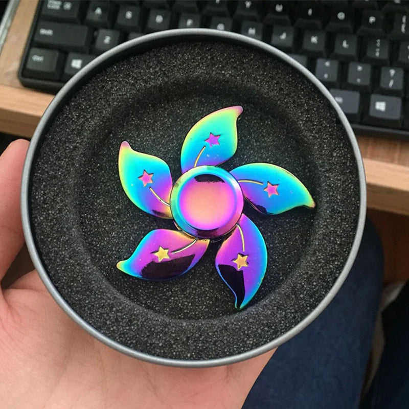 EDC Fidget Spinner Metal Toy Rainbow Spiner R118 Hand Spinner Toys Adult Relieves Stress Children Raytheon Mushroom 60-65mm