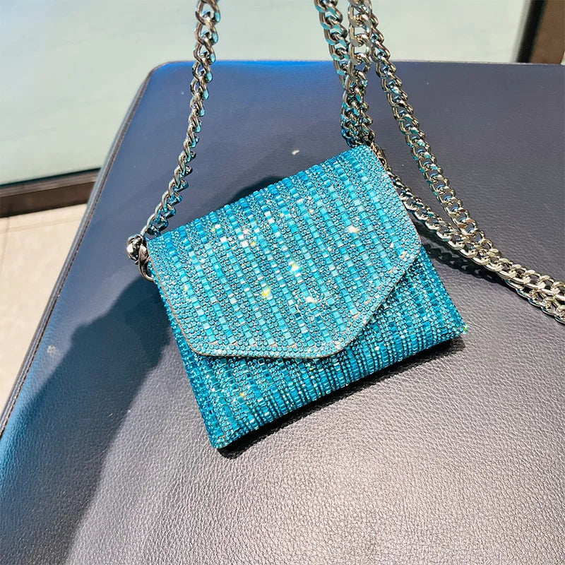 JIOMAY Mini Shoulder Bag for Women Designer Purses and Handbags Bling Rhinestone Clutch Bags Girls Chain Crossbody Bag Wholesale