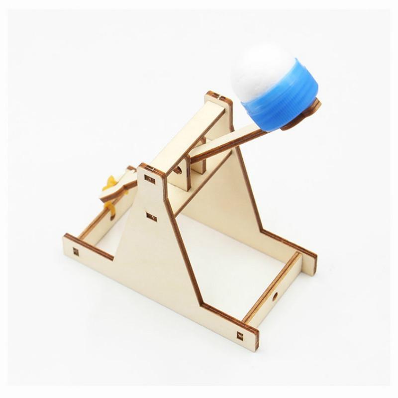 Wooden Catapult Model Kit DIY Trebuchet Educational Science Assembly Building Blocks Toys for Children Physics Experiment Games