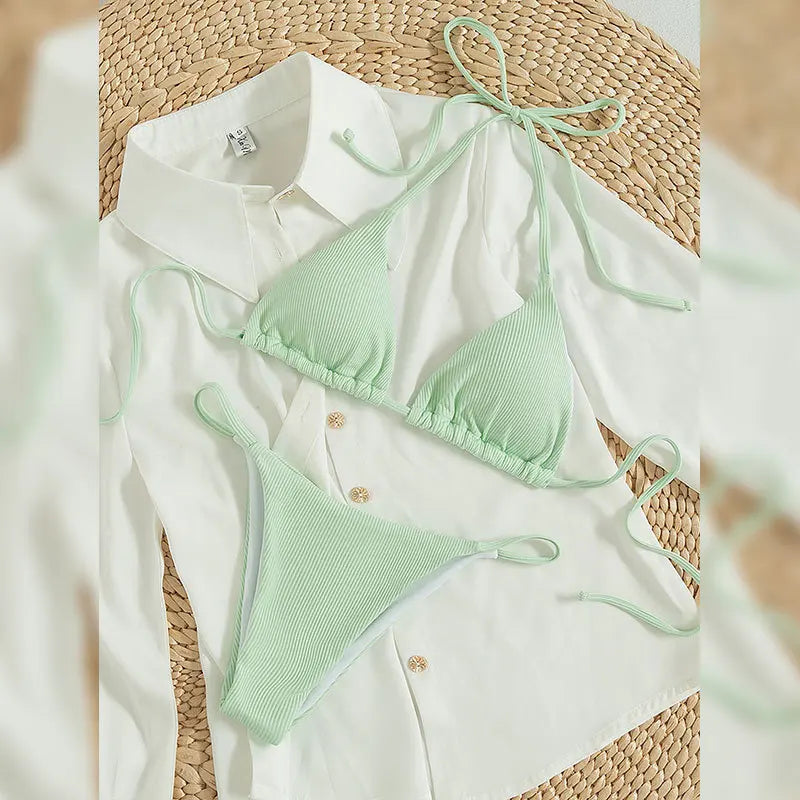 2025 New Bikini Set Pad Beach Triangle Swimwear Women XS-XL Maio Biquinis Swimsuit Tankini Femme Badpak Dames Mujer купальники