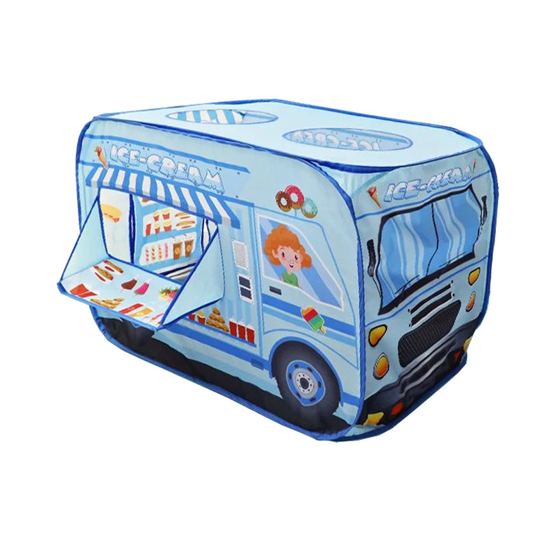 Children'S Indoor Ice Cream Car Tent Toys Playhouse Princess Boy Baby Game House Folding Ball Pool House Hamburg Car Pattern
