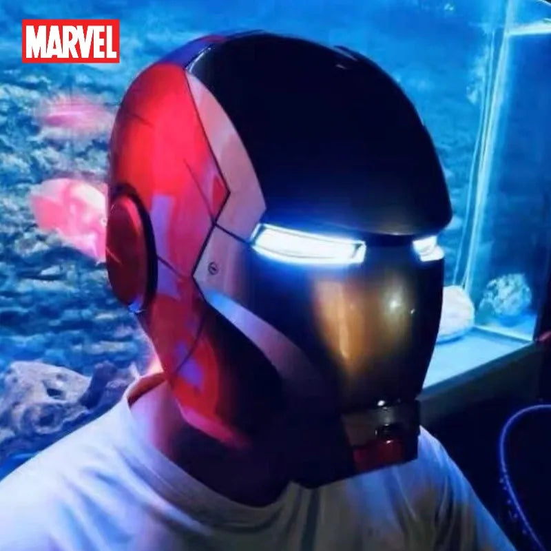 In Stock New Marvel Avengers Iron Man Helmet Cosplay 1:1 Light Led Ironman Mask Pvc Action Figure Toys Child Adult Gift