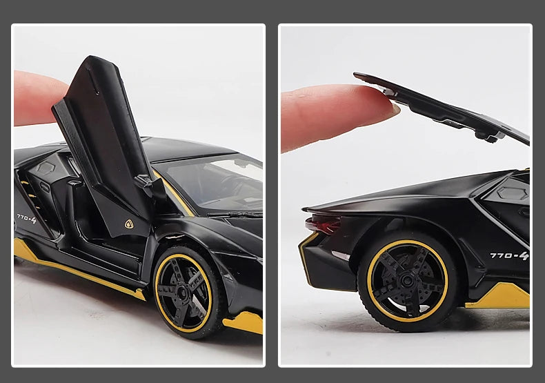 1:32 Lamborghinis LP770-4 750 Alloy Sports Car Model Diecasts Metal Pull Back Sound And Light Car Model Kids Toy Collection Gift