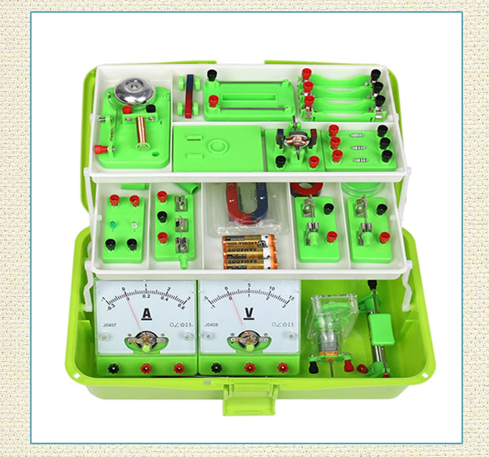 Physics Labs Basic Electricity Discovery Circuit Magnetism Experiment Kits Science Education Toy for Junior Senior High School