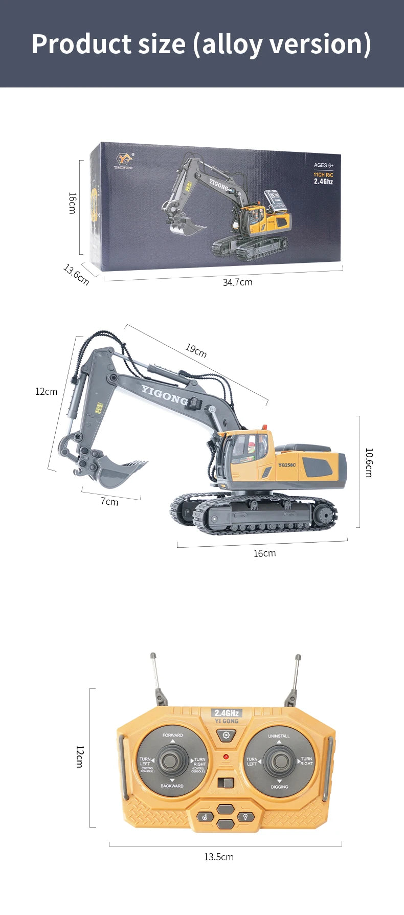 RC Excavator 1:20 Remote Control Truck 2.4G RC Crawler Engineering Vehicle Truck Radio Control Children\'s Day Back to School