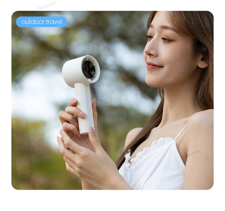 Mini High Speed Turbo Handheld Fan 100 Wind Speeds Adjustable with Digital Display 3000mAh Battery Operated Electric Eyelash Fan
