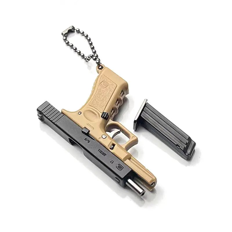 1:3 Mini Pistol Model Metal G17 Detachable DIY Semi-alloy Keychain Toy Gun Pendant Ornaments Children's Toy
