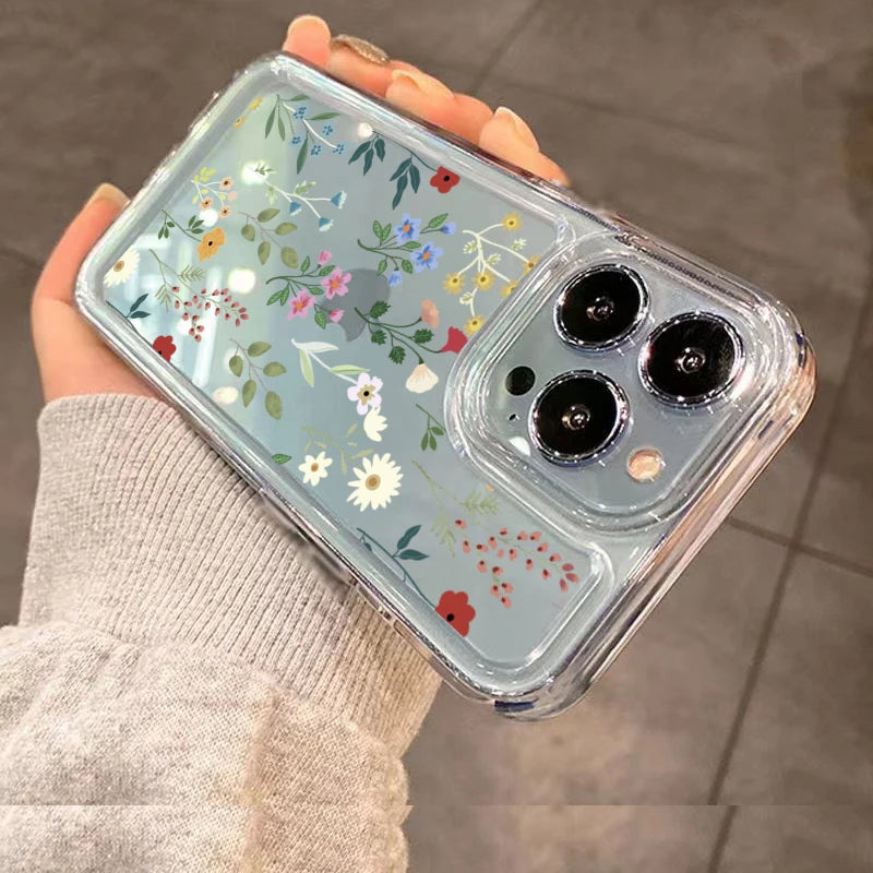 Flower Love Soft Silicone Phone Case For Xiaomi Redmi 12 13C Redmi Note 13 12 Pro Plus 5G 12S 11S 10S 10 Shockproof Clear Cover