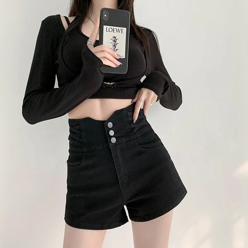 Summer Denim Shorts Women Jeans Short for Women High Waist Denim Hot Shorts Sexy Jeans pantalones short femme