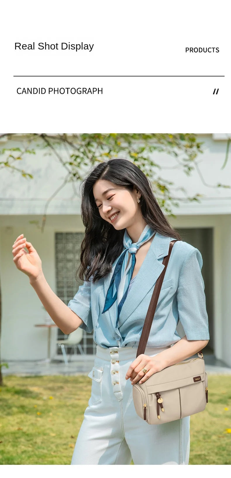 GOLF Crossbody Bag Women Nylon Womens Shoulder Bag Lady Bucket Mini Cross Body Purse Handbag New Fashion Square Bags 2024 Summer