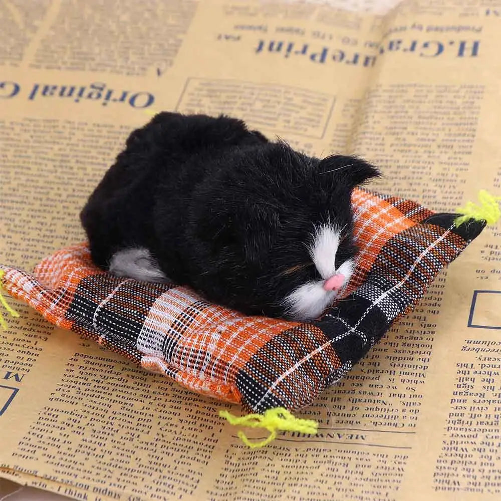 Artificial Mini Cats Ornaments Cute Cloth Pad Plush Fake Cats Lying Position Children Birthday Gift Creative Decoration