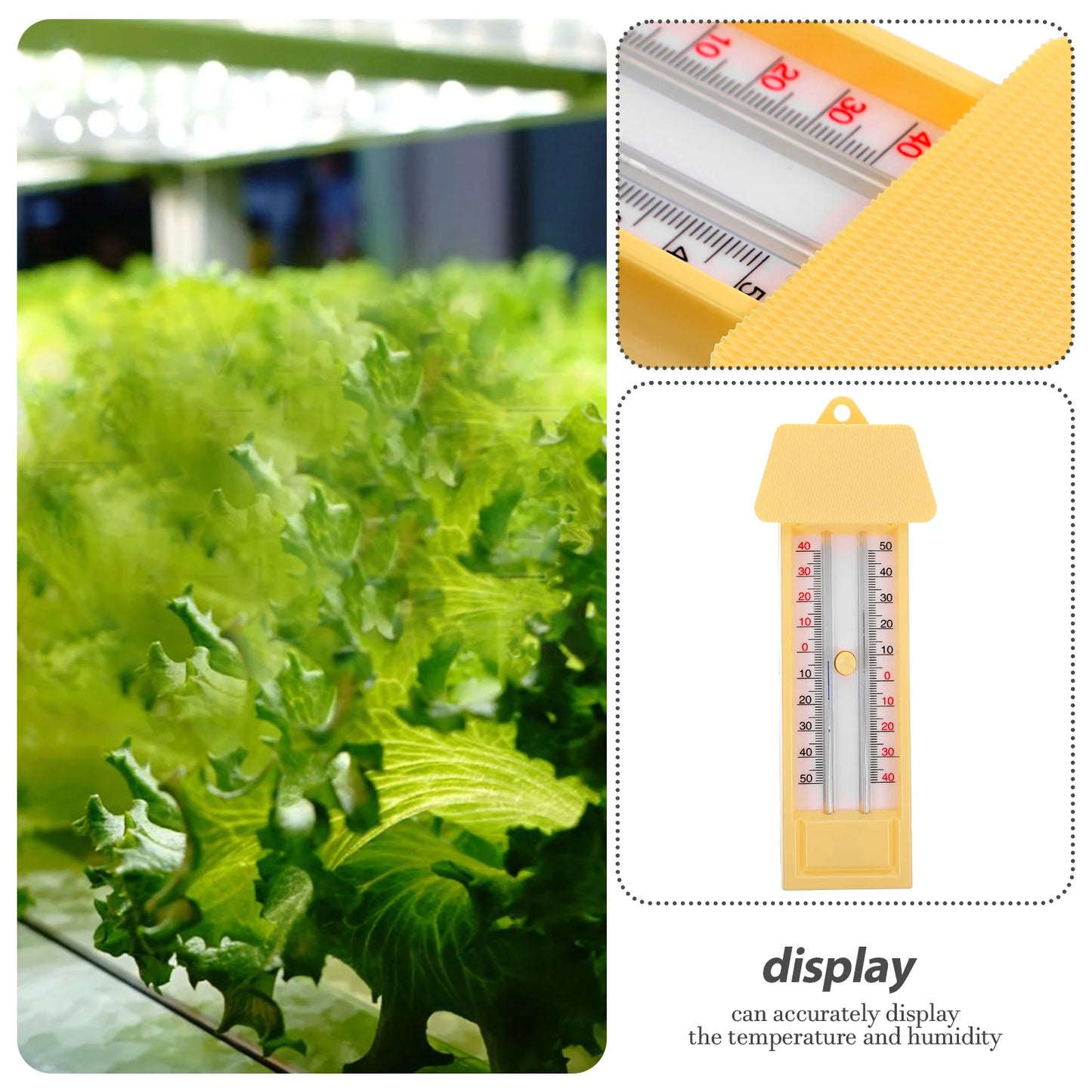 Portable Maximum Thermometer for Indoor Outdoor Garden Greenhouse Accurate Temperature and Humidity Display