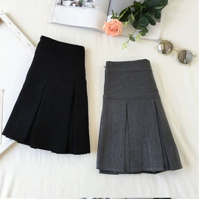 Fashion A Line Women Pleated Skirt High Waist Zipper Grey Student Mini Skirt JK Summer New 2023 Black Ladies Suit Skirt