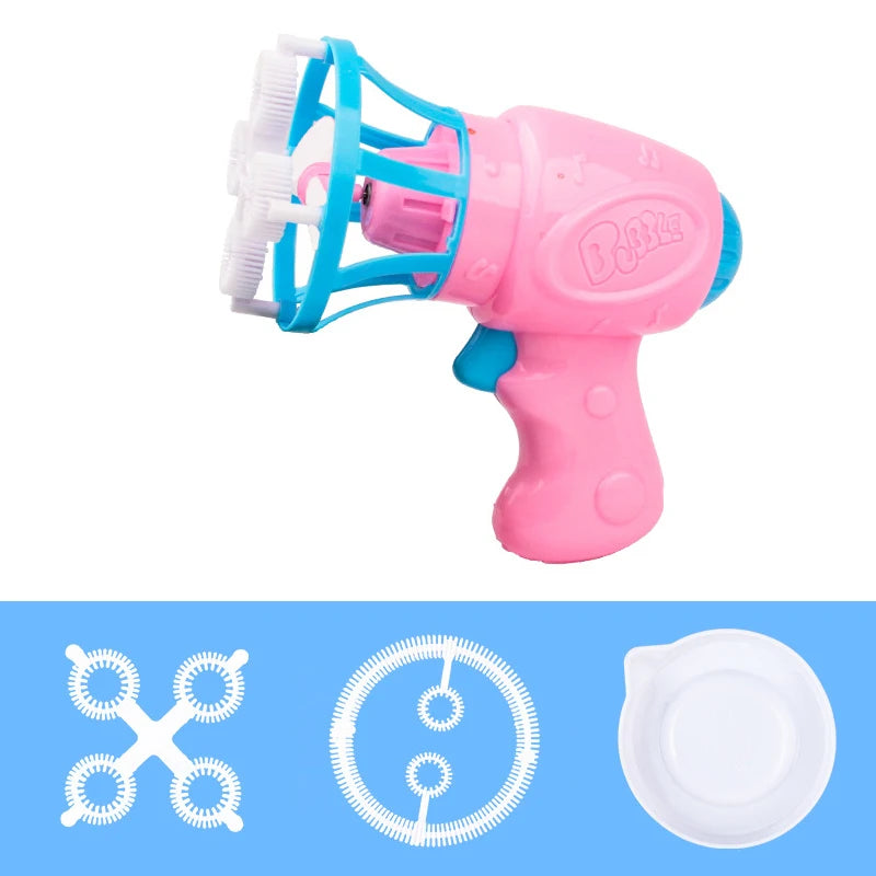 2 IN 1 Soap Bubbles Machine Bubble Gun Creative Bubble In Bubble Toys Blower Maker Outdoor Party Games Toys for Kids Boys Girls