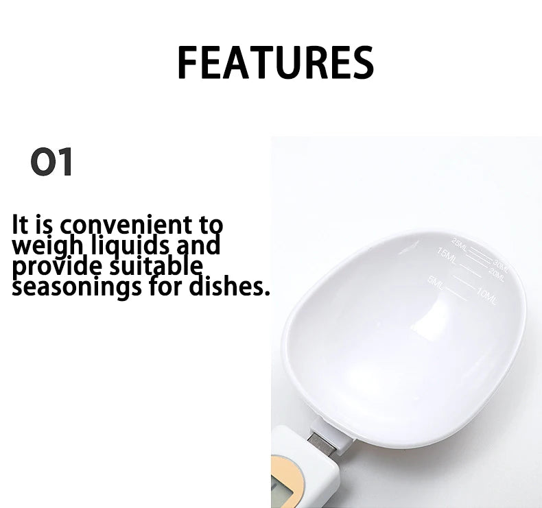 Weight Measuring Spoon LCD Digital Kitchen Scale 500g 0.1g Measuring Food Spoon Scale Mini Kitchen Tool for Milk Coffee Scale