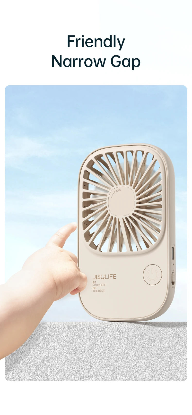 JISULIFE Mini Handheld Fan, Small Fans Portable with Bracket, USB Rechargeable Desk Fan ,Makeup Eyelash Fan ,Send Lanyard