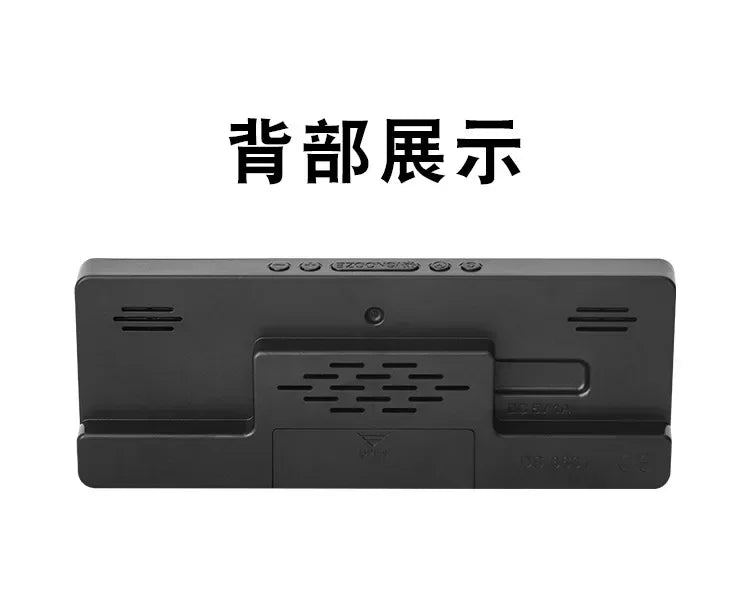 Voice Control Digital Alarm Clock Temperature Dual Alarm Snooze Desktop Table Clock Night Mode 12/24H LED Clock Watch Desk