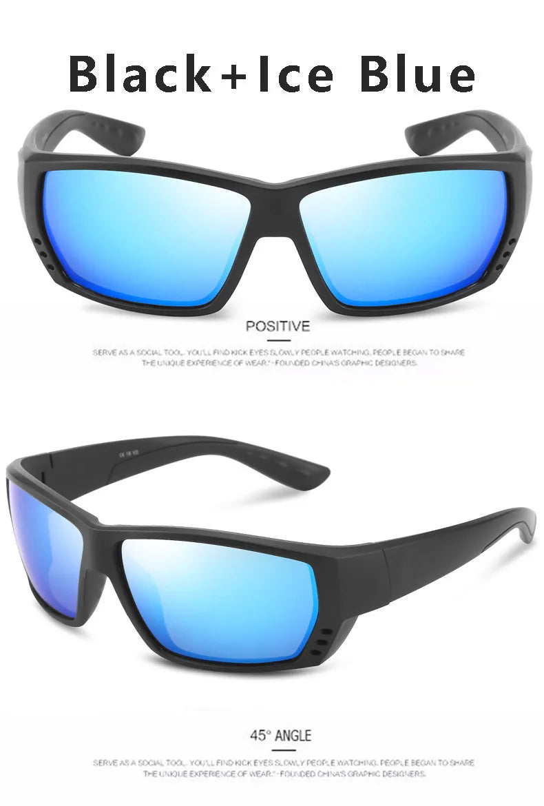 580P Tuna Alley Polarized Sunglasses Men Square Sunglasses For Men Fishing Eyewear Male Driving Sunglasses Oculos Travel Eyewear