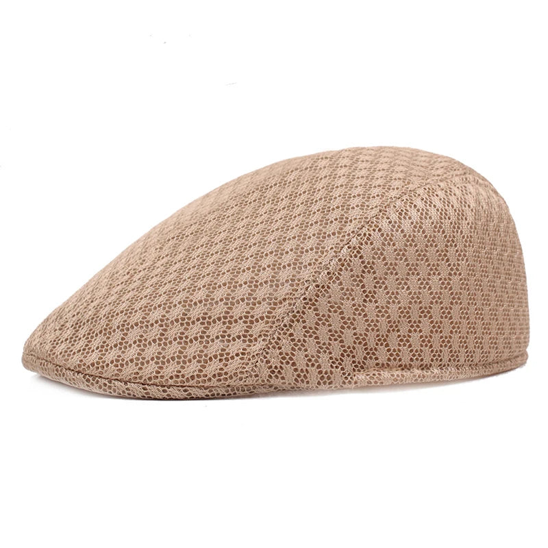 2024 New Summer Casual Beret Hat Unisex Mesh Flat Caps Newsboy Style adjustablr Fashion Breathable Summer Hat for Women Men Caps