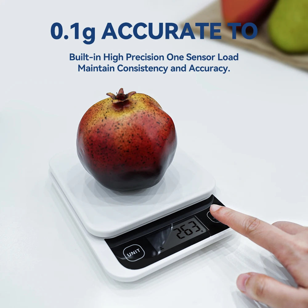 0-1kg/0.1g, 1-5kg/1g, Smart Kitchen Scales Nutrition Food Calorie Scale LCD Digital Kitchen Scale Cooking Baking Scale with App
