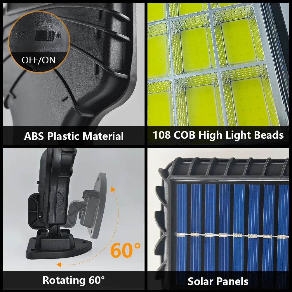 500000LM Solar Light Outdoor LED Solar Lamp Motion Sensor Street Light Waterproof Wall Light Garden Outdoor Christmas Decoration