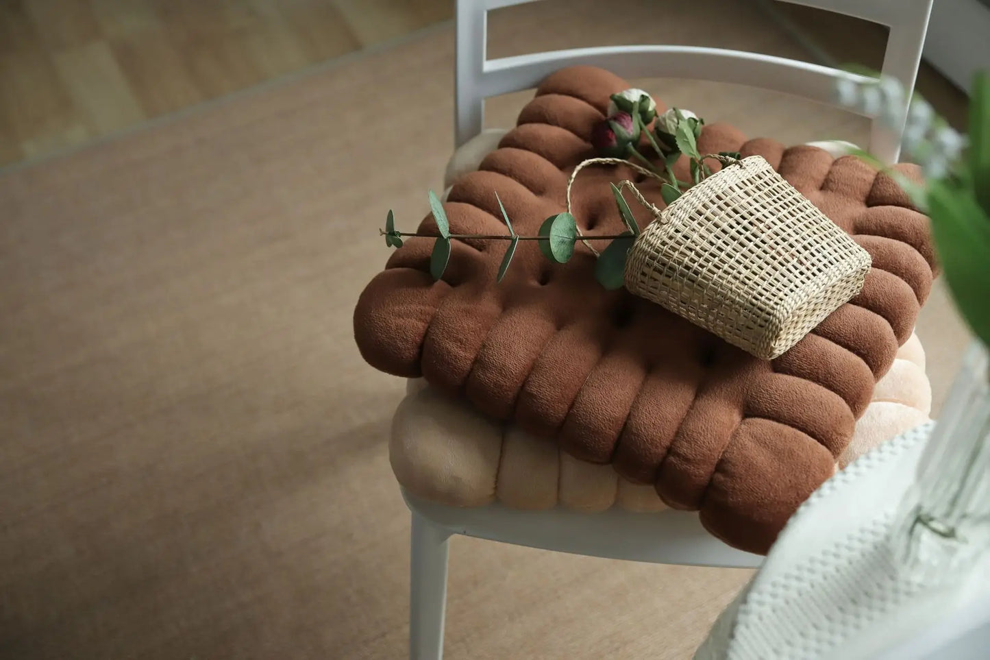 INS Cookie Biscuit Cushion Soft Cute Throw Pillow Square Circle Thicken Seat Decorative Flooring for Living Room Household Chair