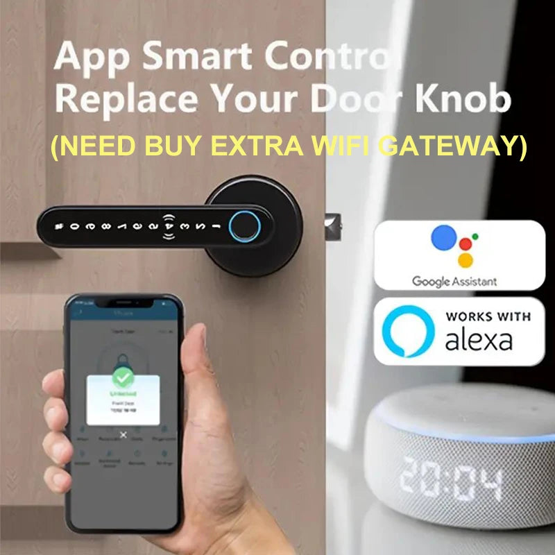 CIEPOJIT Electronic lock for Tuya Smart Lock Indoor BLE Fingerprint Lock UNlock with Fingerprint/TTLOCK APP Remote Unlock