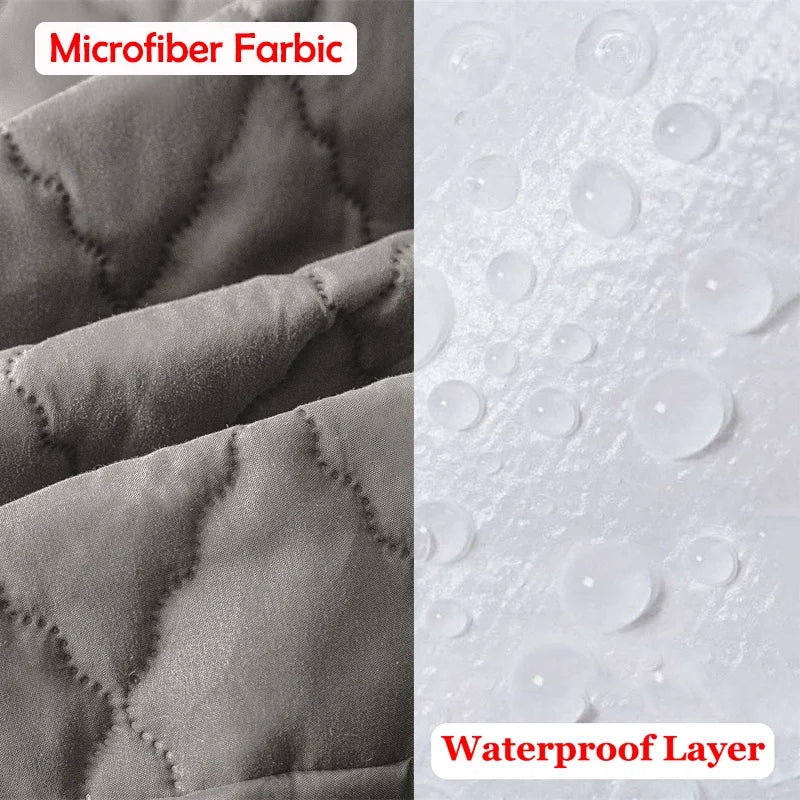 100% Waterproof Thicken Mattress Protector Cover Non-slip Fitted Bed Sheet Pad Bed Cover Single Double Bed Queen King Size 1Pc