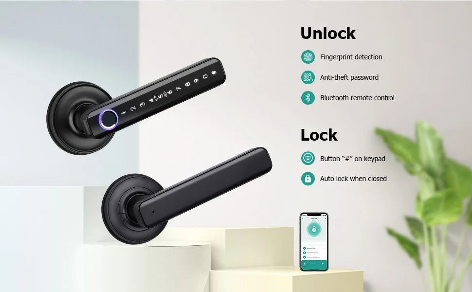 smart home cerradura inteligente tuya smart door lock safe fingerprint locker keyless entry digital door lock home apartment