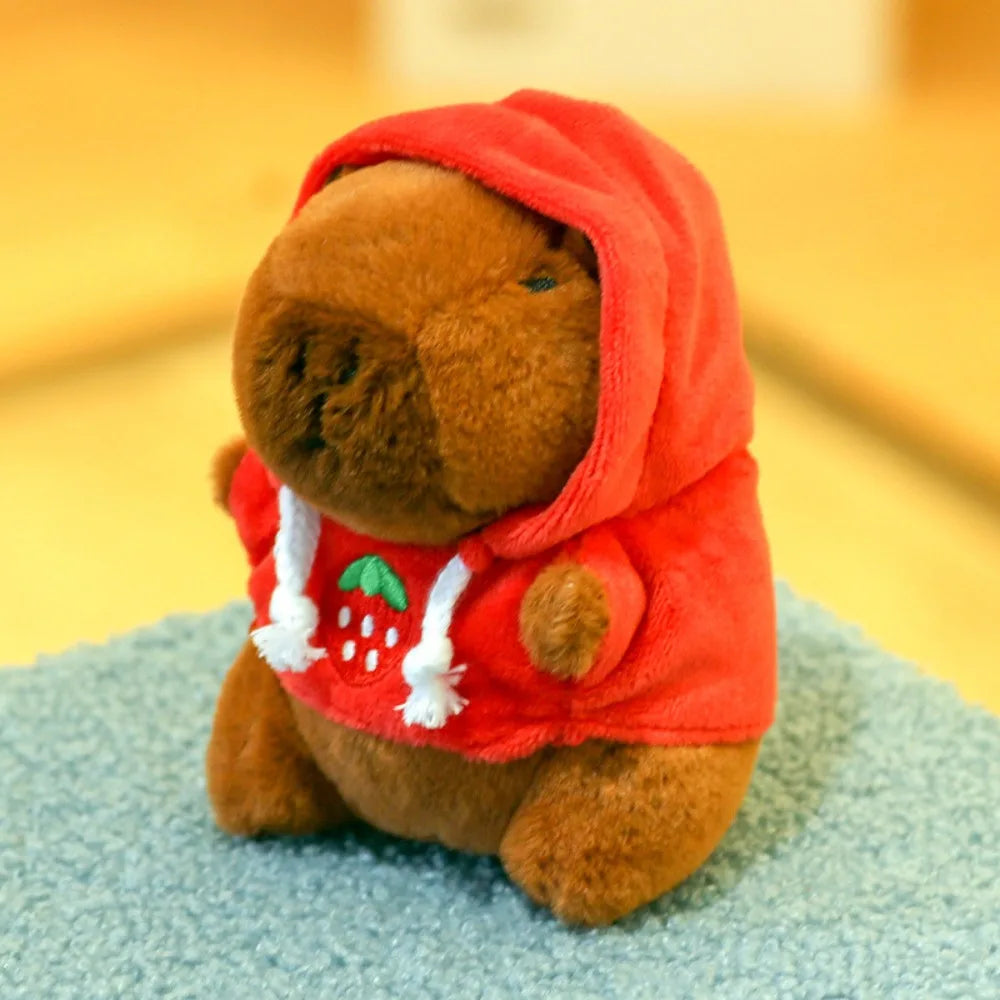 Soft Capybara Plush Toy with Wings Small Size Simulation Doll Stuffed Animals Hoodie Anime Fluffty Toy for Child Gift