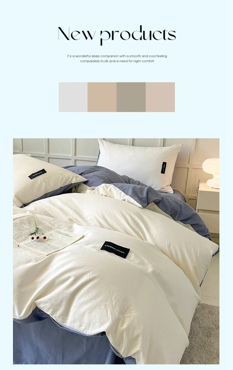 White Bedding Comforter Set with Pillowcase bed sheet Single Full Size Bed Linen Duvet Cover Set Queen/King Double Single Bed