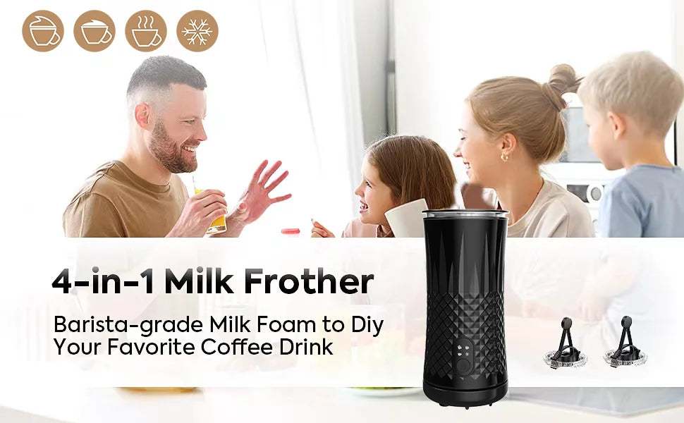 Fully Automatic Milk Frother Electric Hot and Cold for Making Latte Cappuccino Coffee Frothing Foamer Kitchen Appliances 400W