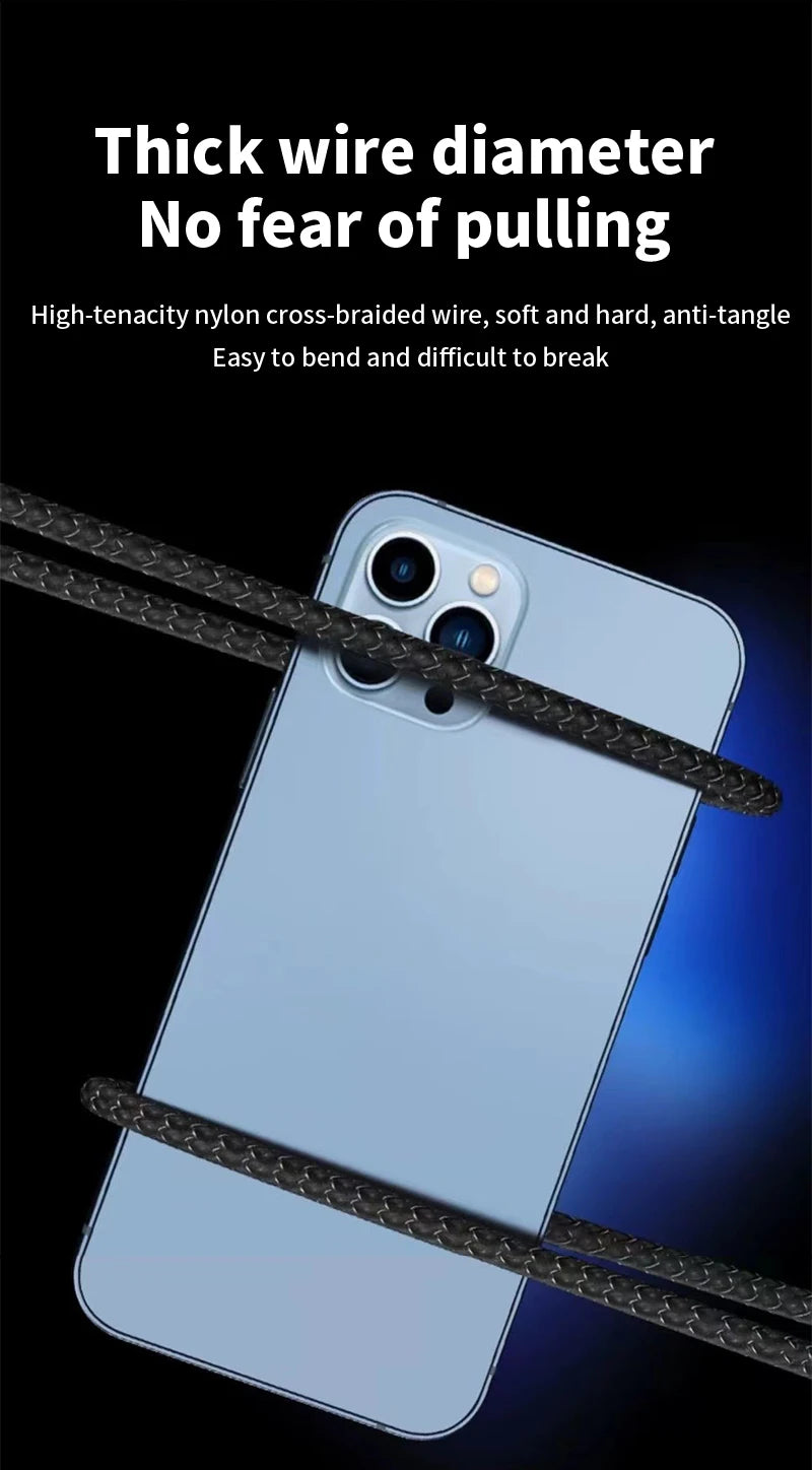 3 In 1 100W LED Digital Display USB cable Type C Usb Micro For Iphone Samsung Huawei Xiaomi Multi Port Multiple Charging Wire