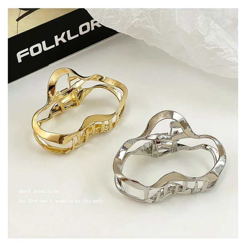 Fashion Geometric Metal Hair Claw Clips for Women Vintage Hair Clamps Crab Headband Hairpin Girls Hair Accessories Headwear