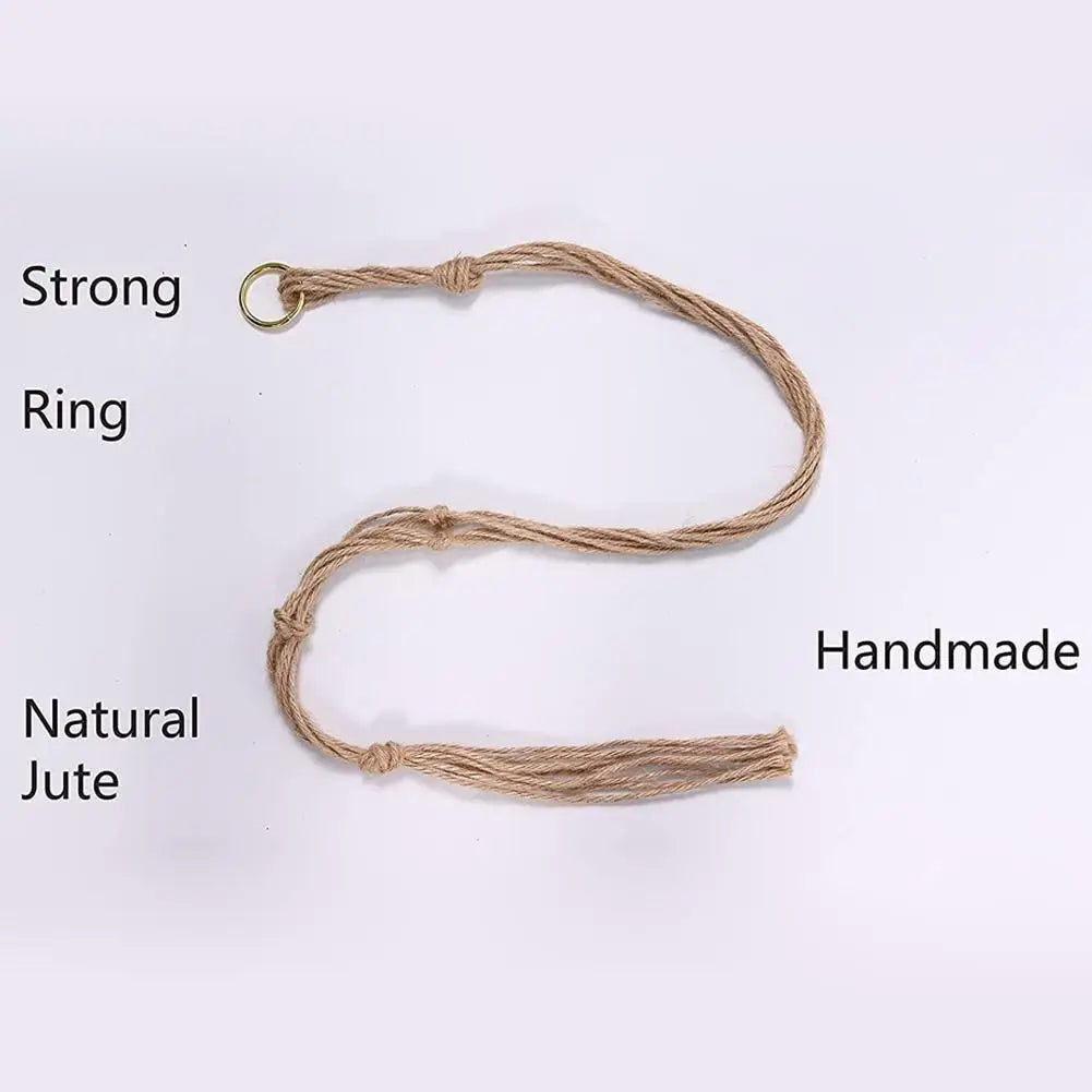 1pcs Braided Rope Hanging Basket Flower Pot Straw Macrame Net Hanger Garden Holder Craft Plant Balcony Decor Accessories