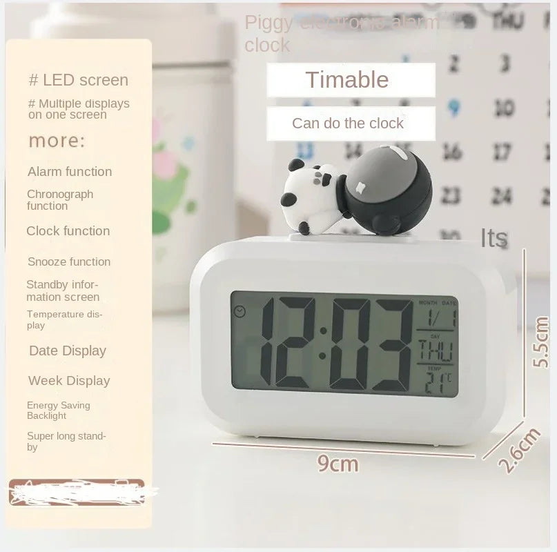 Cartoon Music Stopwatch for Studying Time Management Date Countdown Timer Digital Table Clocks Reminder Desktop Alarm Clock
