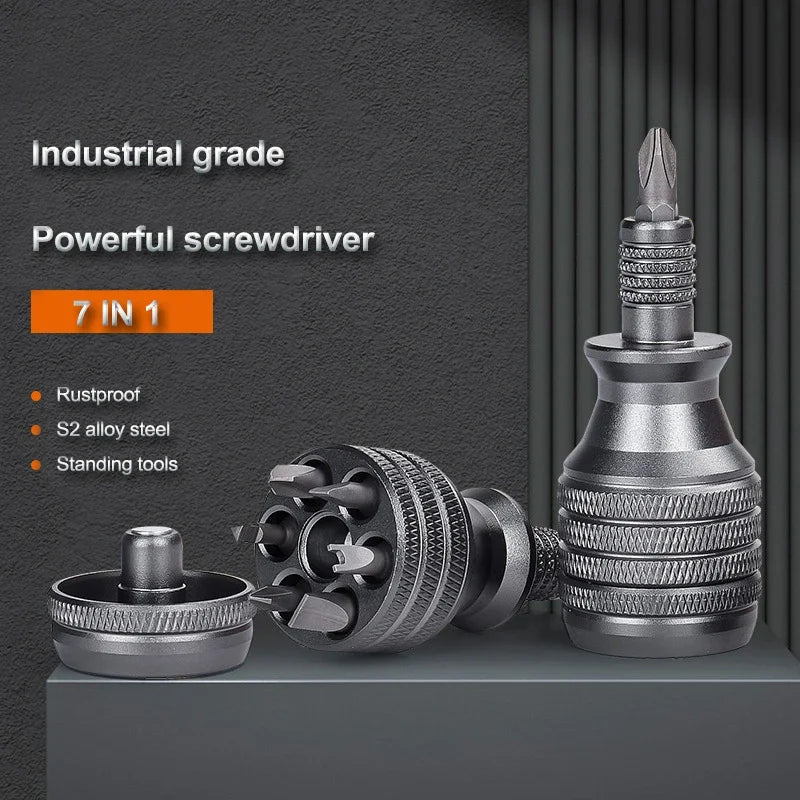 Precision 7 in 1 Mini Screwdriver Titanium Screwdrivers 1/4 Inch Magnetic Phillips Torx Screw Driver Bit Kit Home Repair Tool